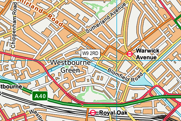 W9 2RD map - OS VectorMap District (Ordnance Survey)