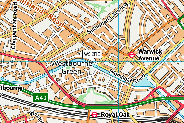 W9 2RE map - OS VectorMap District (Ordnance Survey)