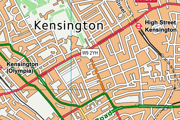 W9 2YH map - OS VectorMap District (Ordnance Survey)