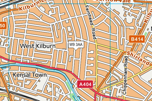 W9 3AA map - OS VectorMap District (Ordnance Survey)