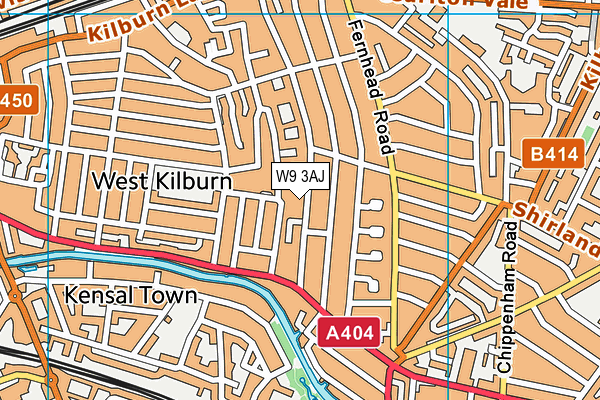 W9 3AJ map - OS VectorMap District (Ordnance Survey)