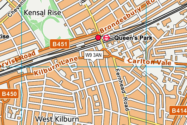 W9 3AN map - OS VectorMap District (Ordnance Survey)