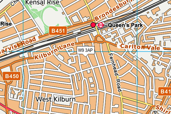 W9 3AP map - OS VectorMap District (Ordnance Survey)