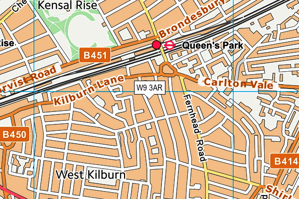 W9 3AR map - OS VectorMap District (Ordnance Survey)