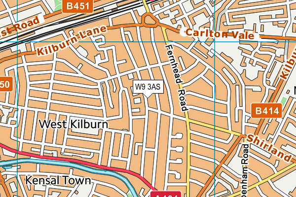 W9 3AS map - OS VectorMap District (Ordnance Survey)