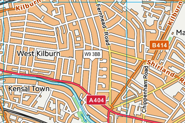 W9 3BB map - OS VectorMap District (Ordnance Survey)