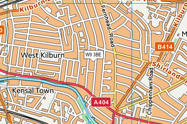 W9 3BE map - OS VectorMap District (Ordnance Survey)