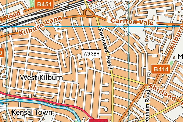 W9 3BH map - OS VectorMap District (Ordnance Survey)