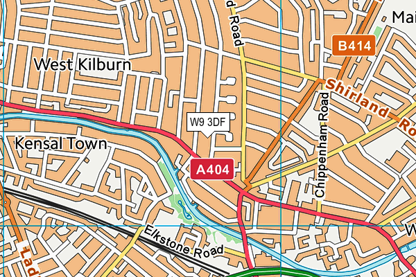 W9 3DF map - OS VectorMap District (Ordnance Survey)