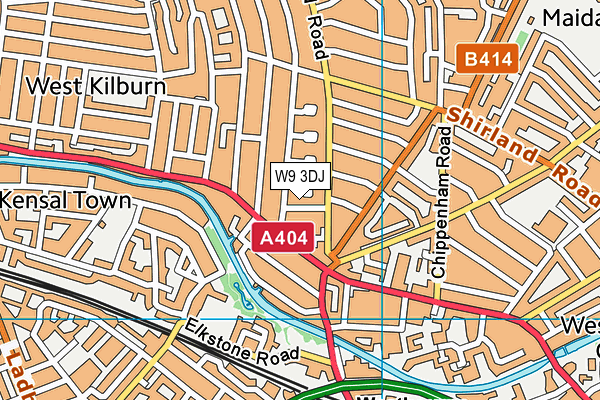 W9 3DJ map - OS VectorMap District (Ordnance Survey)