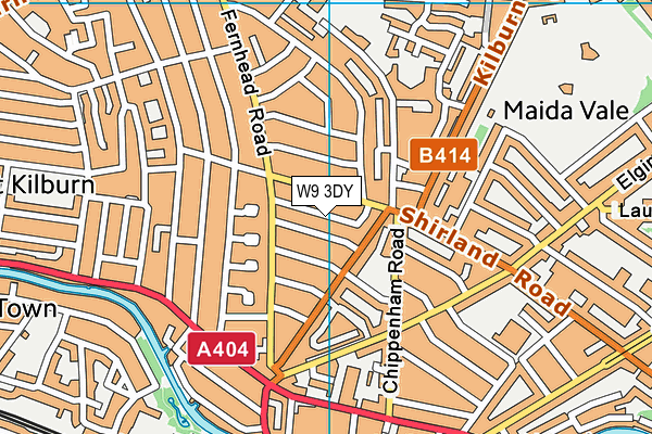 W9 3DY map - OS VectorMap District (Ordnance Survey)
