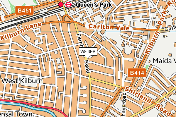 W9 3EB map - OS VectorMap District (Ordnance Survey)