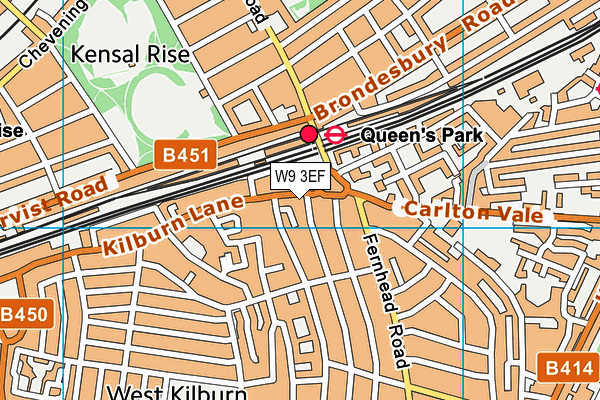 W9 3EF map - OS VectorMap District (Ordnance Survey)