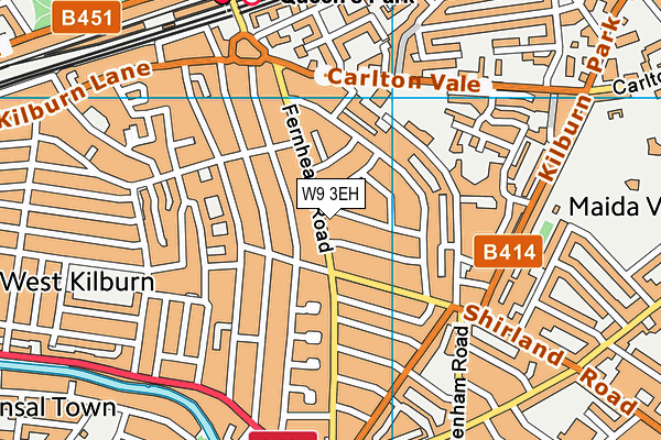 W9 3EH map - OS VectorMap District (Ordnance Survey)