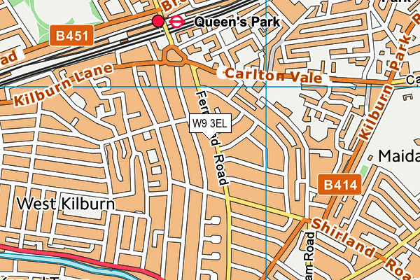W9 3EL map - OS VectorMap District (Ordnance Survey)