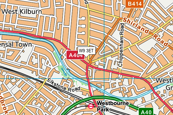 W9 3ET map - OS VectorMap District (Ordnance Survey)