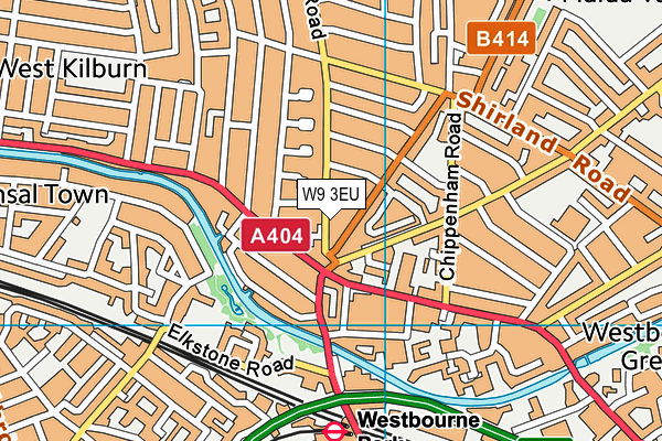 W9 3EU map - OS VectorMap District (Ordnance Survey)