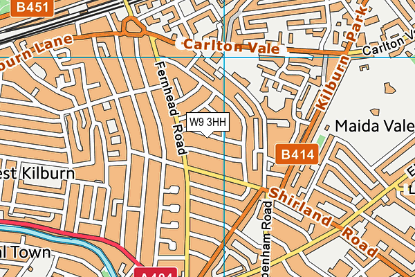 W9 3HH map - OS VectorMap District (Ordnance Survey)