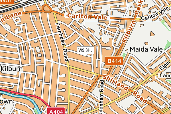 W9 3HJ map - OS VectorMap District (Ordnance Survey)