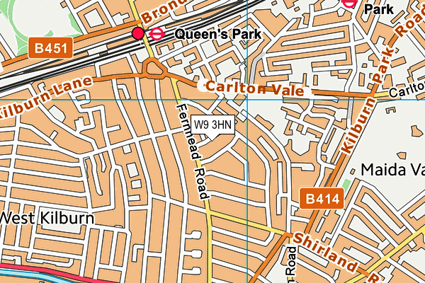 W9 3HN map - OS VectorMap District (Ordnance Survey)