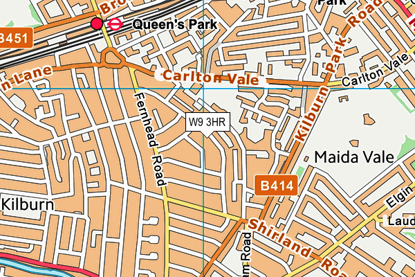 Maida Vale School map (W9 3HR) - OS VectorMap District (Ordnance Survey)