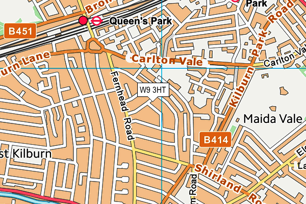 W9 3HT map - OS VectorMap District (Ordnance Survey)