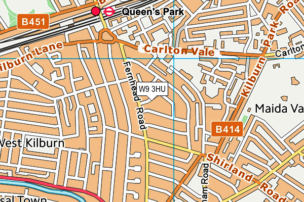 W9 3HU map - OS VectorMap District (Ordnance Survey)