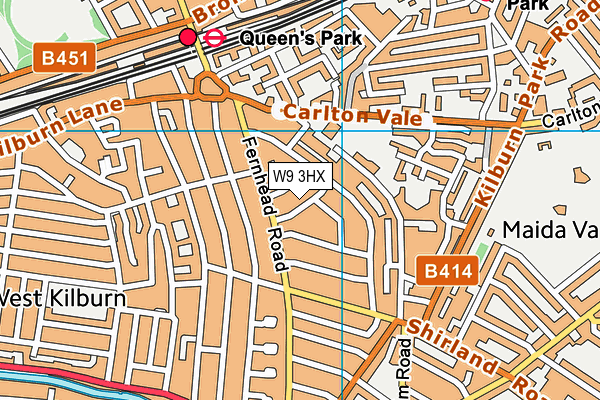 W9 3HX map - OS VectorMap District (Ordnance Survey)