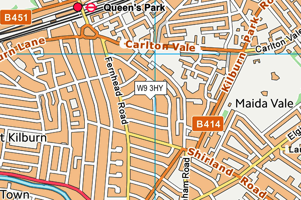 W9 3HY map - OS VectorMap District (Ordnance Survey)