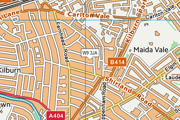 W9 3JA map - OS VectorMap District (Ordnance Survey)