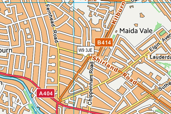 W9 3JE map - OS VectorMap District (Ordnance Survey)