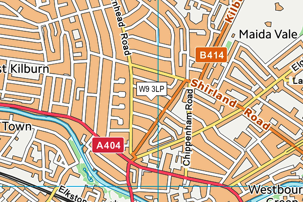 W9 3LP map - OS VectorMap District (Ordnance Survey)