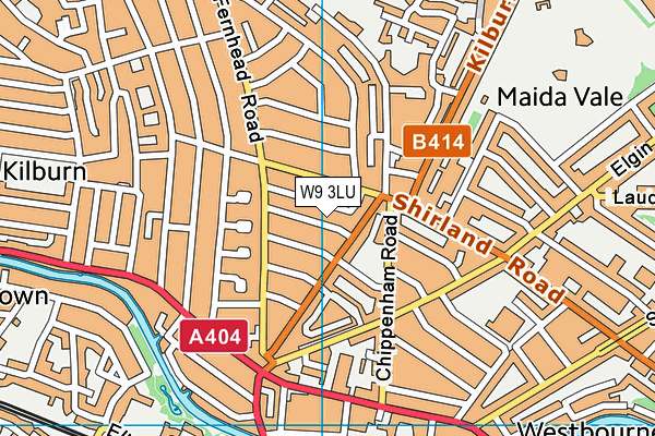 W9 3LU map - OS VectorMap District (Ordnance Survey)