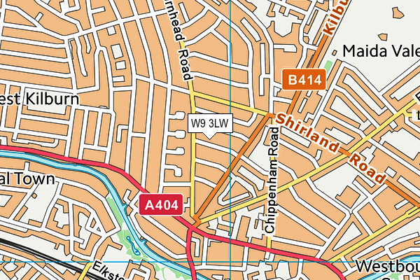 W9 3LW map - OS VectorMap District (Ordnance Survey)