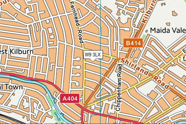 W9 3LX map - OS VectorMap District (Ordnance Survey)