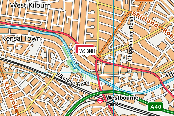 W9 3NH map - OS VectorMap District (Ordnance Survey)