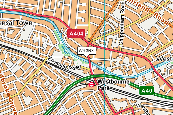 W9 3NX map - OS VectorMap District (Ordnance Survey)