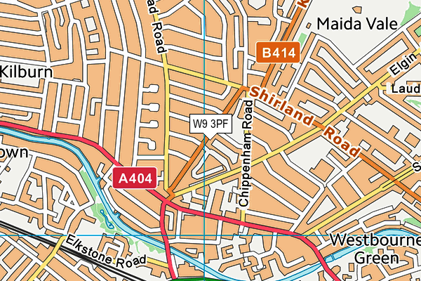 W9 3PF map - OS VectorMap District (Ordnance Survey)