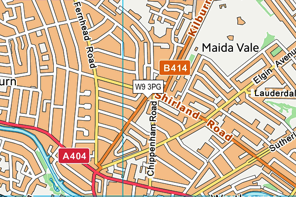 W9 3PG map - OS VectorMap District (Ordnance Survey)