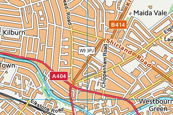 W9 3PJ map - OS VectorMap District (Ordnance Survey)