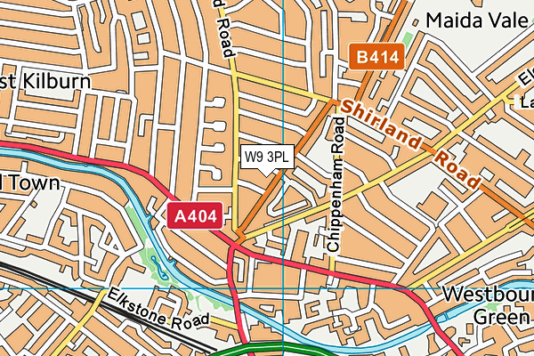 W9 3PL map - OS VectorMap District (Ordnance Survey)