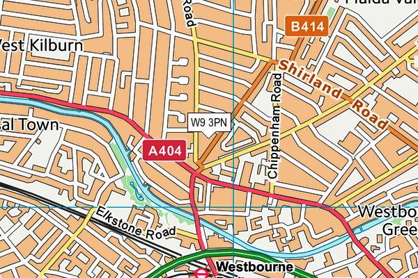 W9 3PN map - OS VectorMap District (Ordnance Survey)