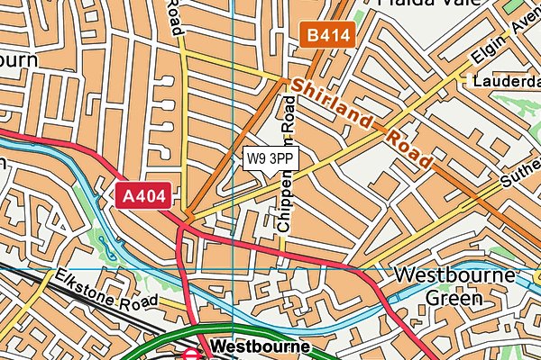 W9 3PP map - OS VectorMap District (Ordnance Survey)