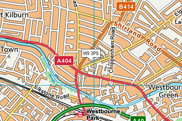 W9 3PS map - OS VectorMap District (Ordnance Survey)