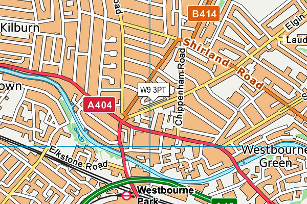 W9 3PT map - OS VectorMap District (Ordnance Survey)