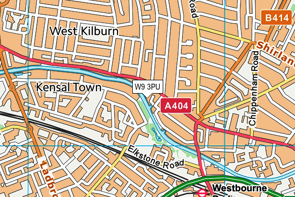 W9 3PU map - OS VectorMap District (Ordnance Survey)