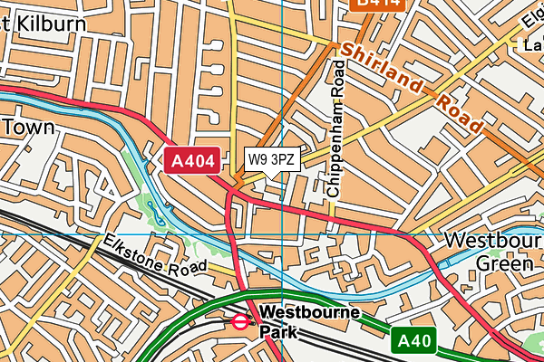 W9 3PZ map - OS VectorMap District (Ordnance Survey)