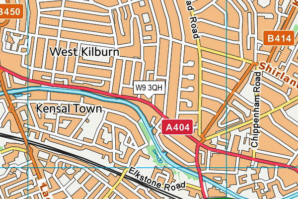 W9 3QH map - OS VectorMap District (Ordnance Survey)