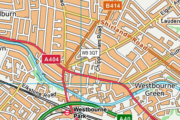 W9 3QT map - OS VectorMap District (Ordnance Survey)