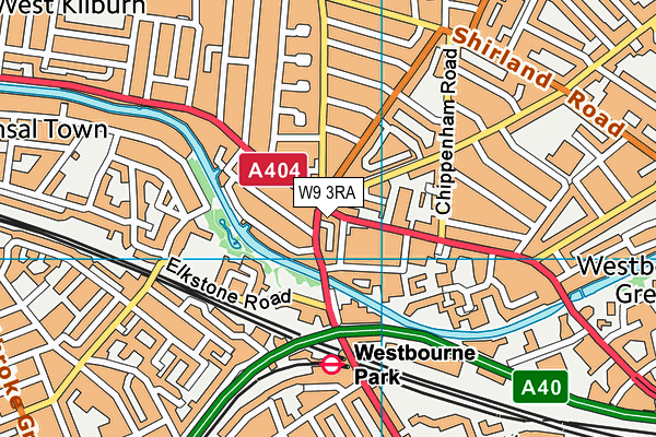 W9 3RA map - OS VectorMap District (Ordnance Survey)